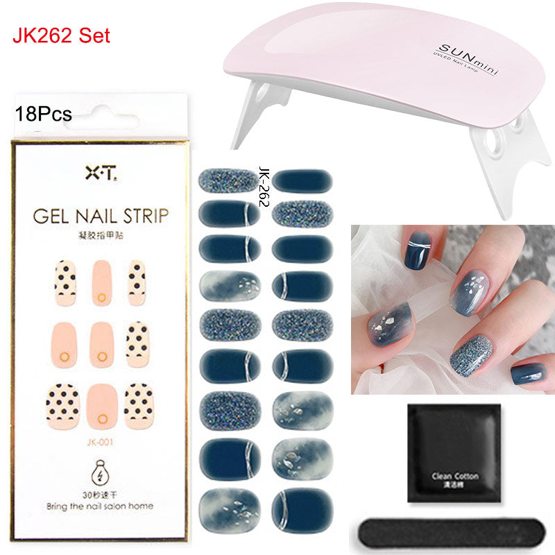 Gel Nail Wraps w/ UV Lamp Set