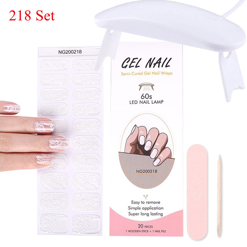 Gel Nail Wraps w/ UV Lamp Set