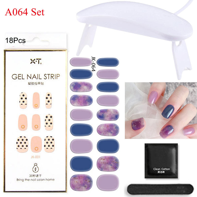 Gel Nail Wraps w/ UV Lamp Set