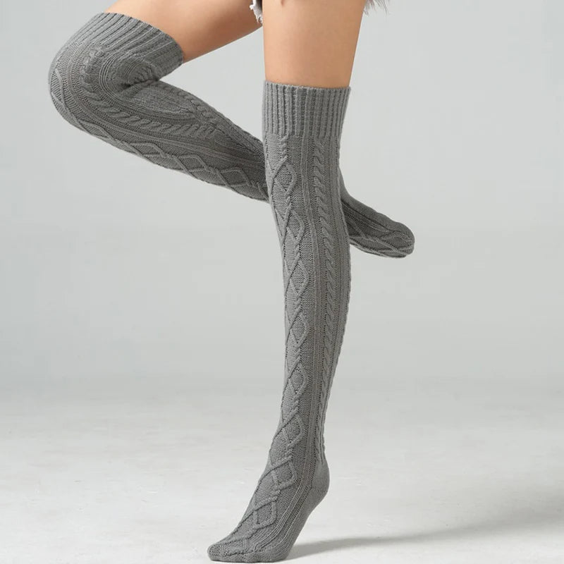 Winter Wool Knee High Socks