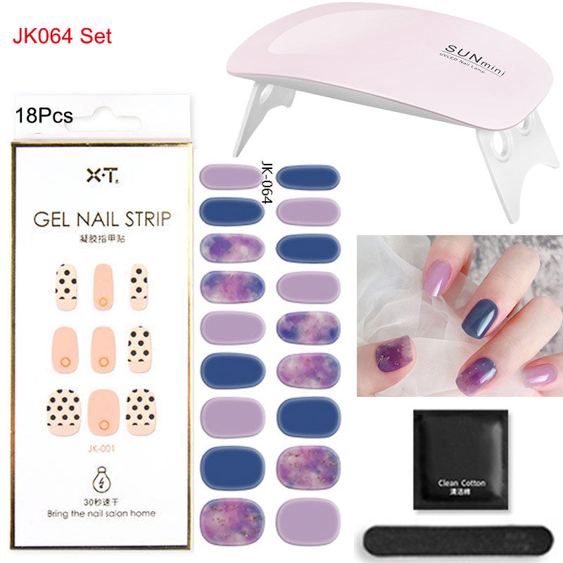 Gel Nail Wraps w/ UV Lamp Set