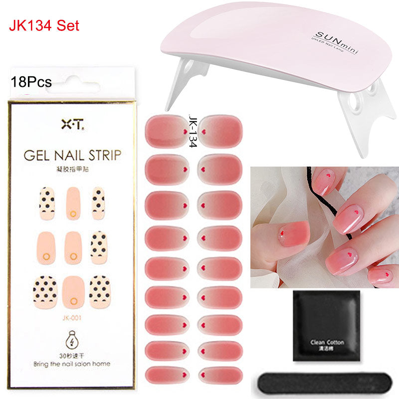 Gel Nail Wraps w/ UV Lamp Set