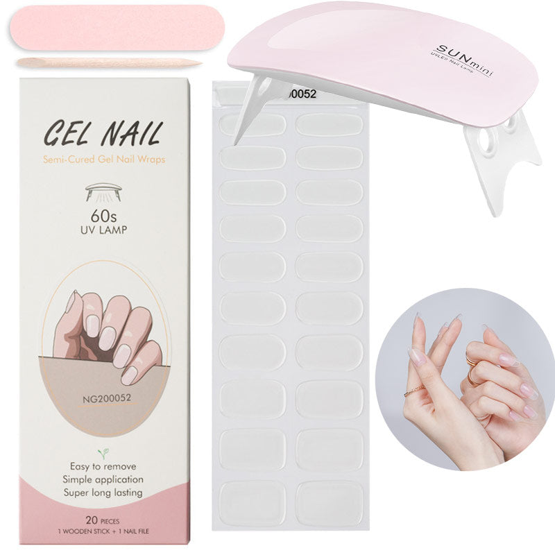 Gel Nail Wraps w/ UV Lamp Set