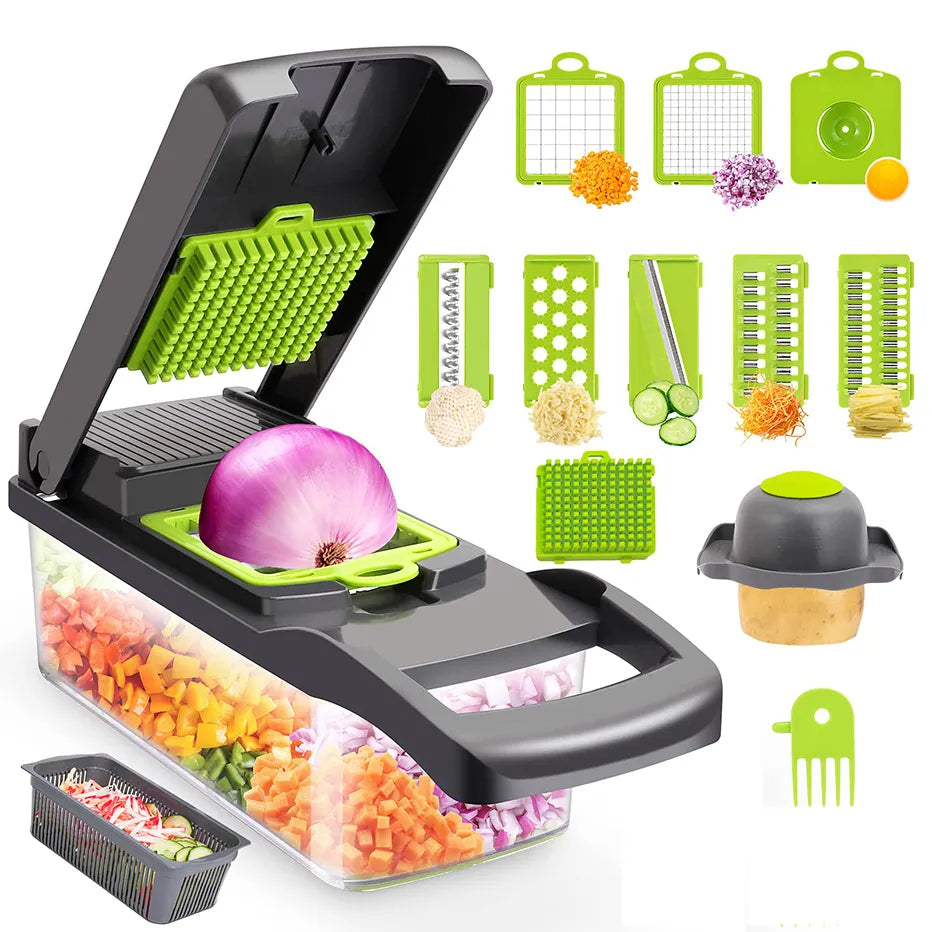 12 in 1 Vegetable Cutter/Slicer/Chopper with Basket