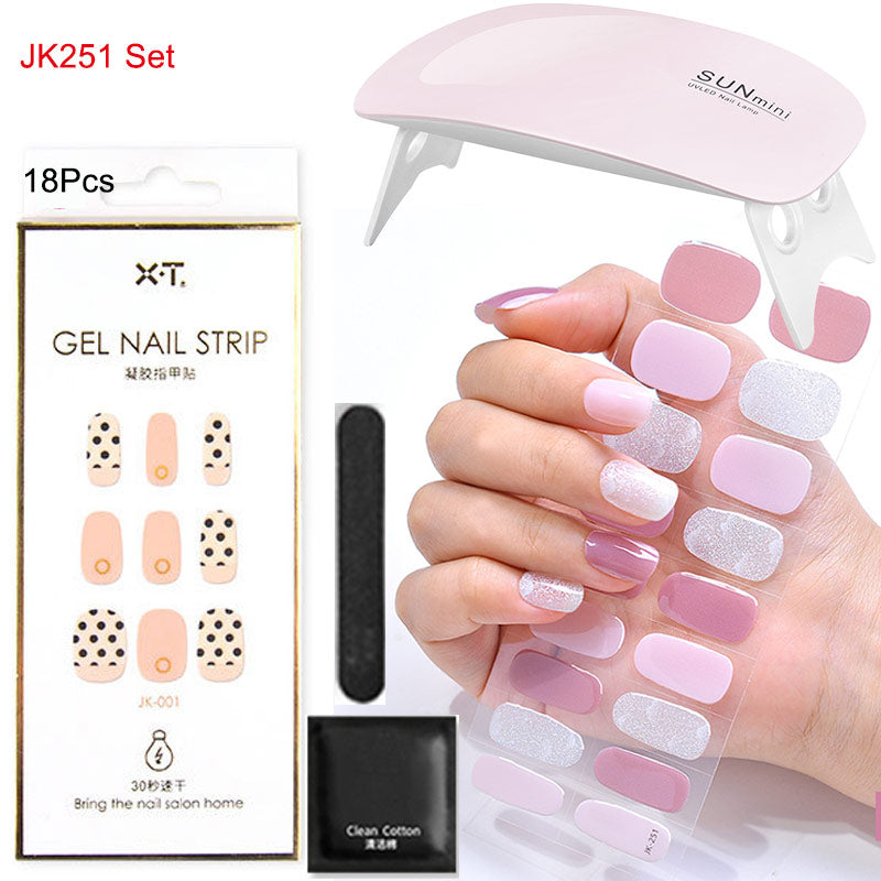 Gel Nail Wraps w/ UV Lamp Set