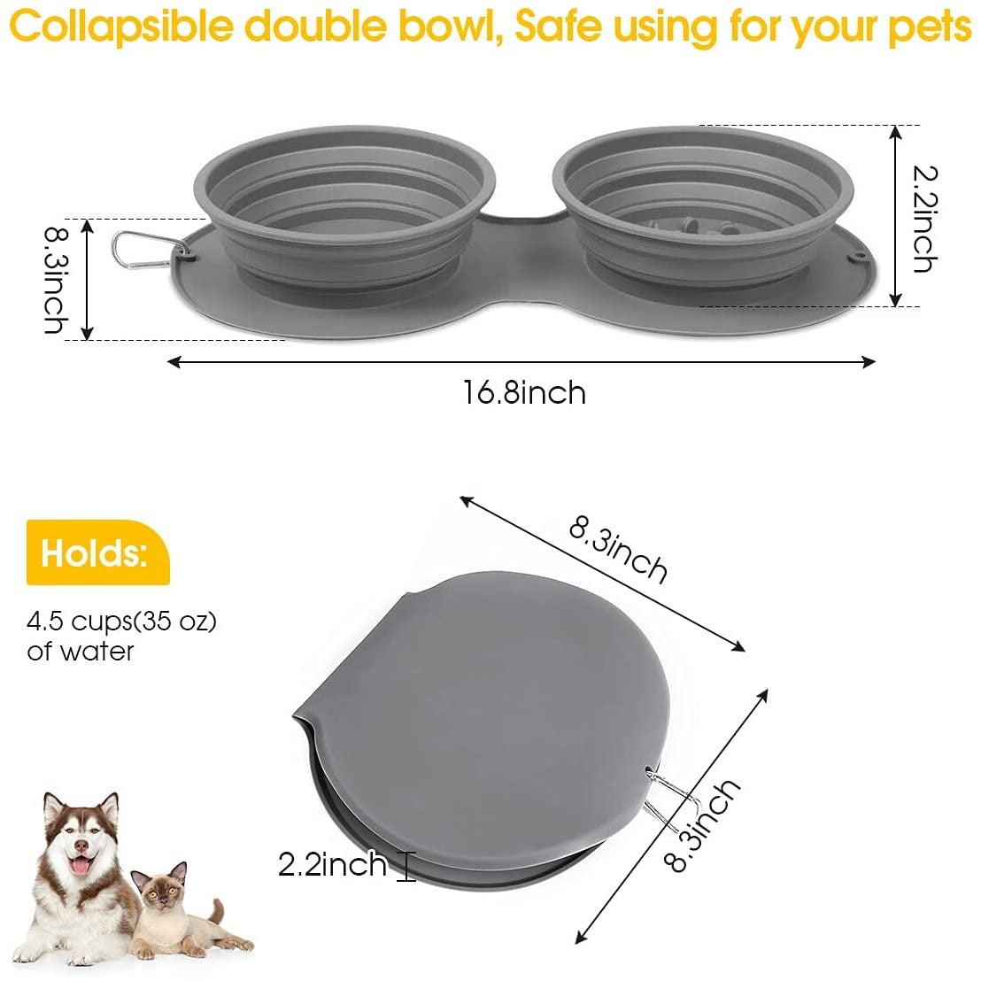 Collapsible Silicone Portable Pet Bowls