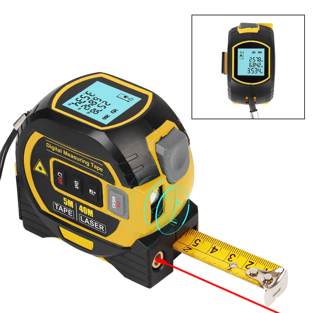 3-in-1 Measuring Tape w/ Laser Attachment