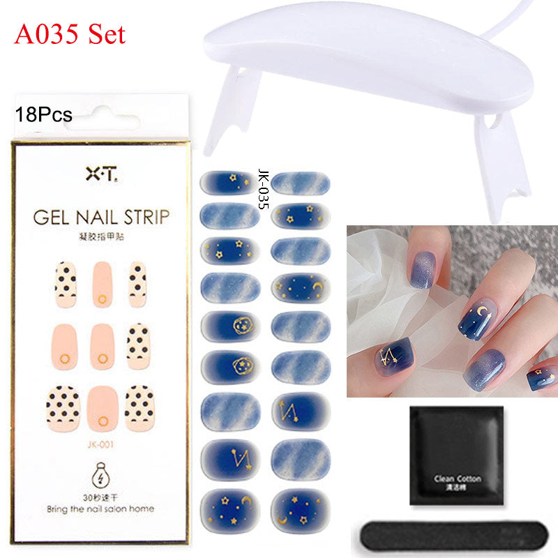 Gel Nail Wraps w/ UV Lamp Set