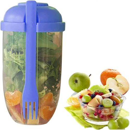 1L On-The-Go Salad Shaker w/ Fork Attachment