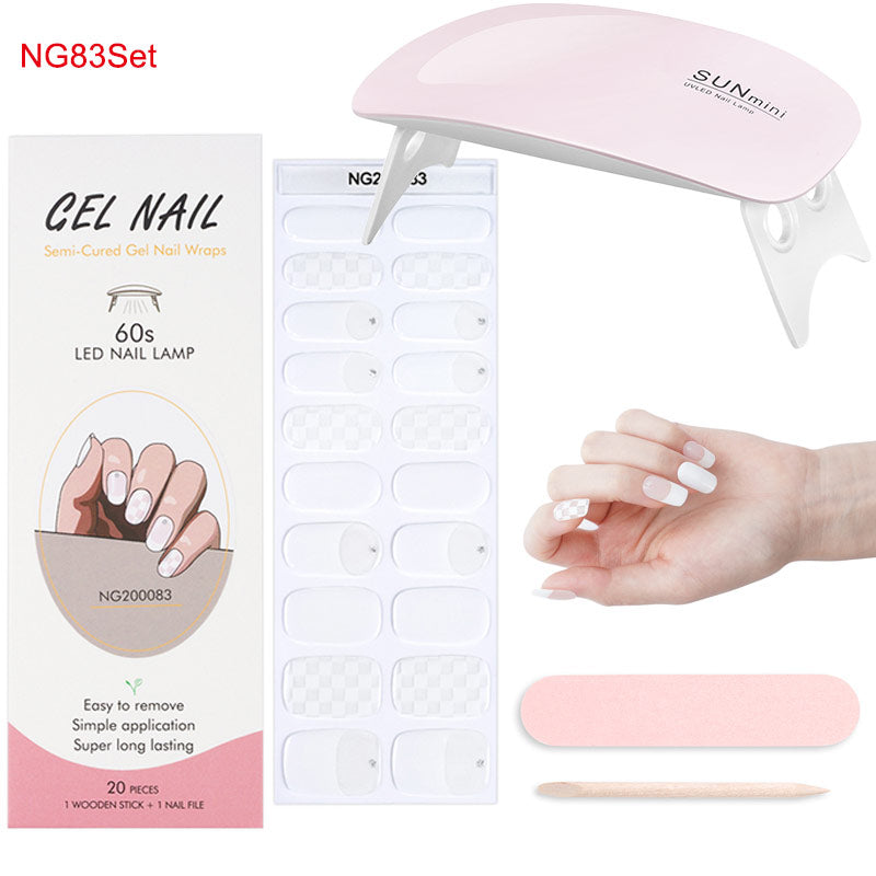 Gel Nail Wraps w/ UV Lamp Set