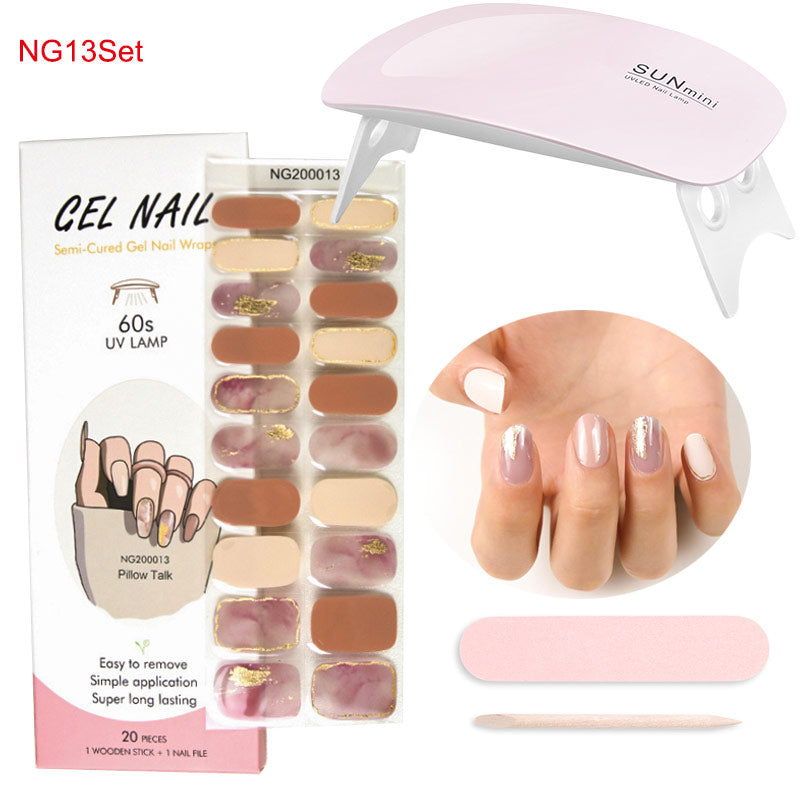 Gel Nail Wraps w/ UV Lamp Set