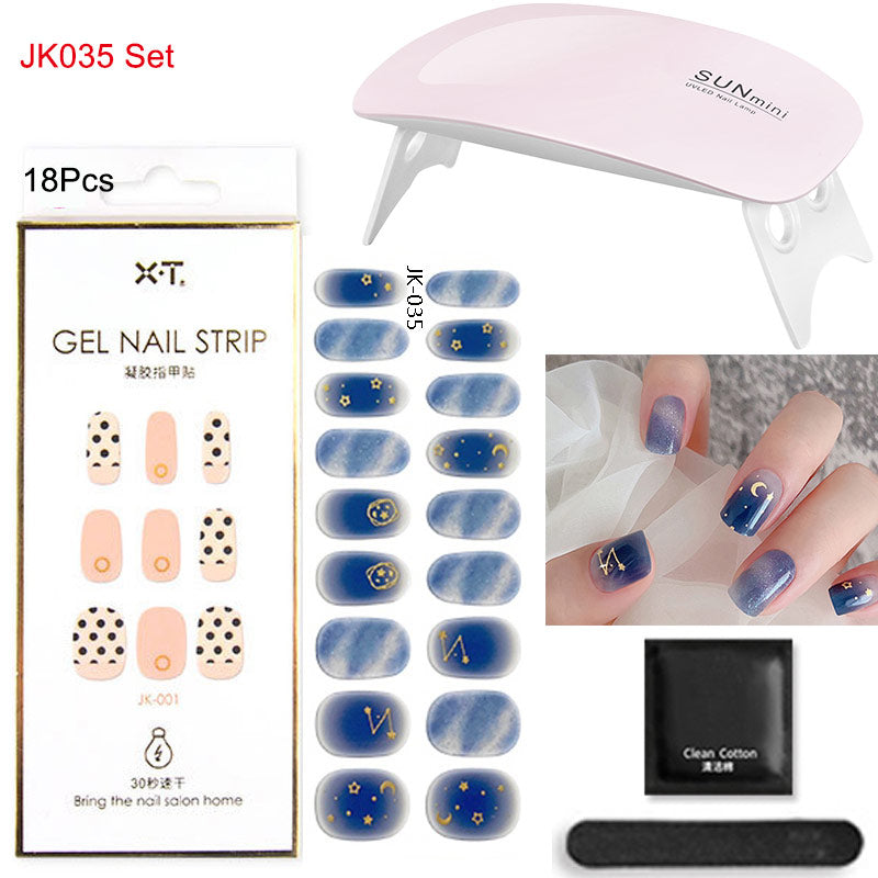 Gel Nail Wraps w/ UV Lamp Set