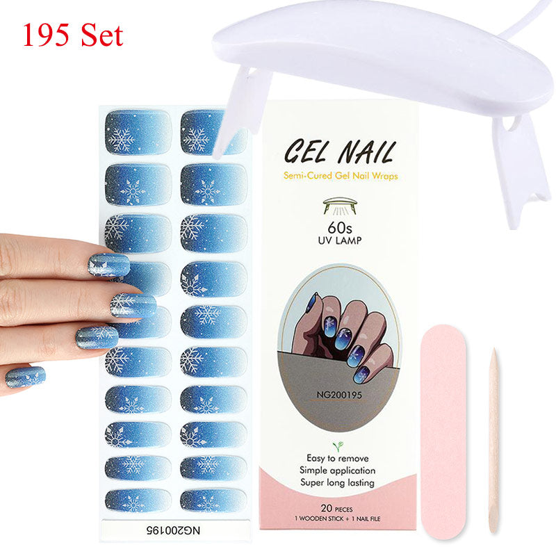 Gel Nail Wraps w/ UV Lamp Set