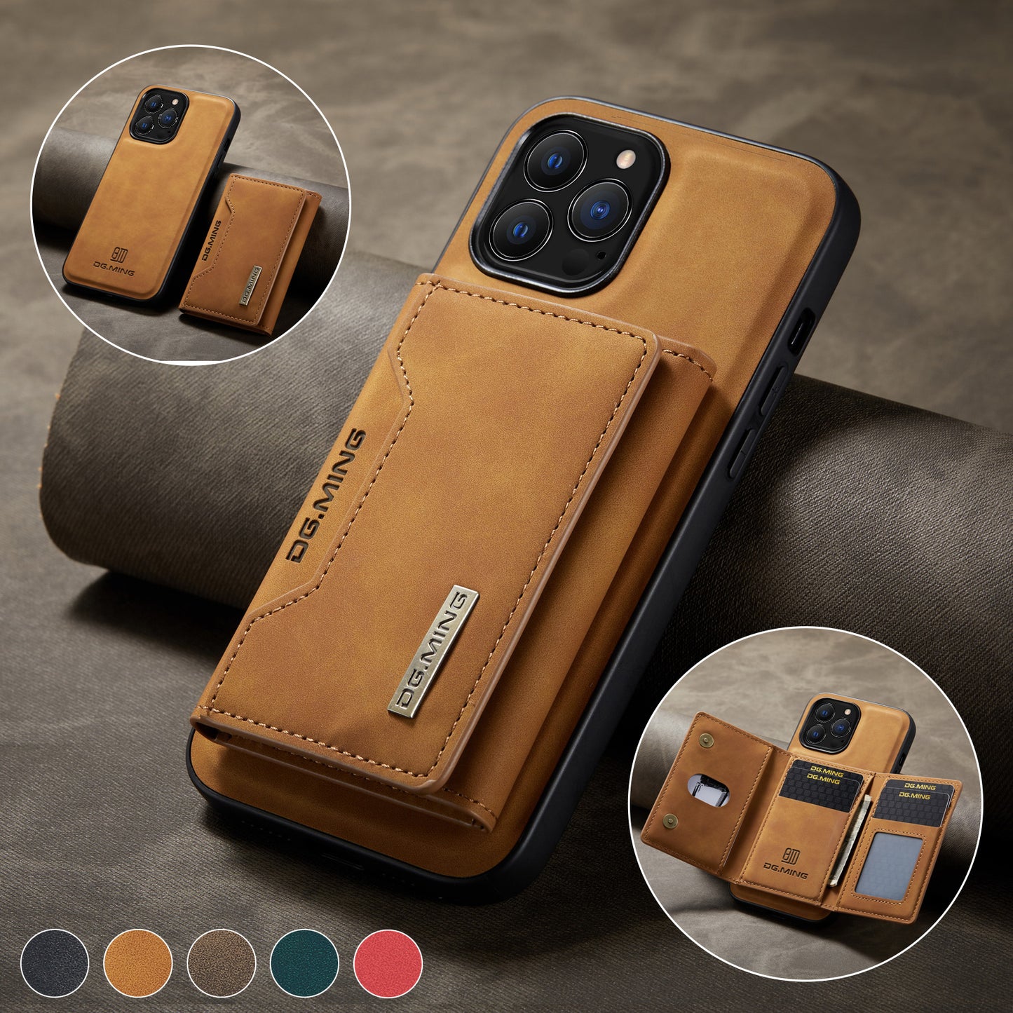 2 in 1 Detachable Leather iPhone Case w/ Wallet & Card Holder