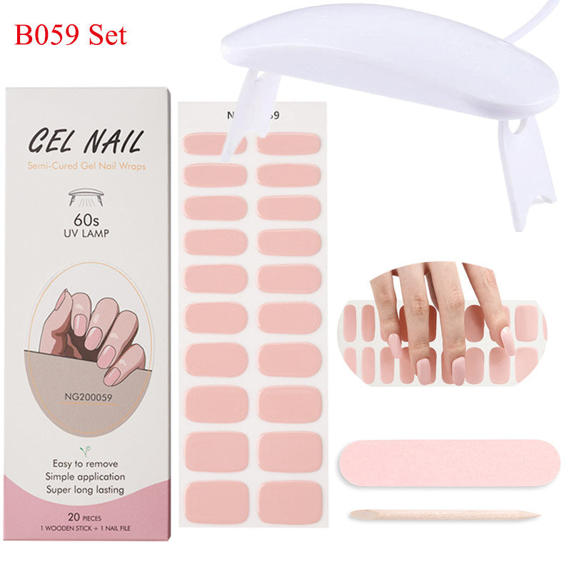 Gel Nail Wraps w/ UV Lamp Set