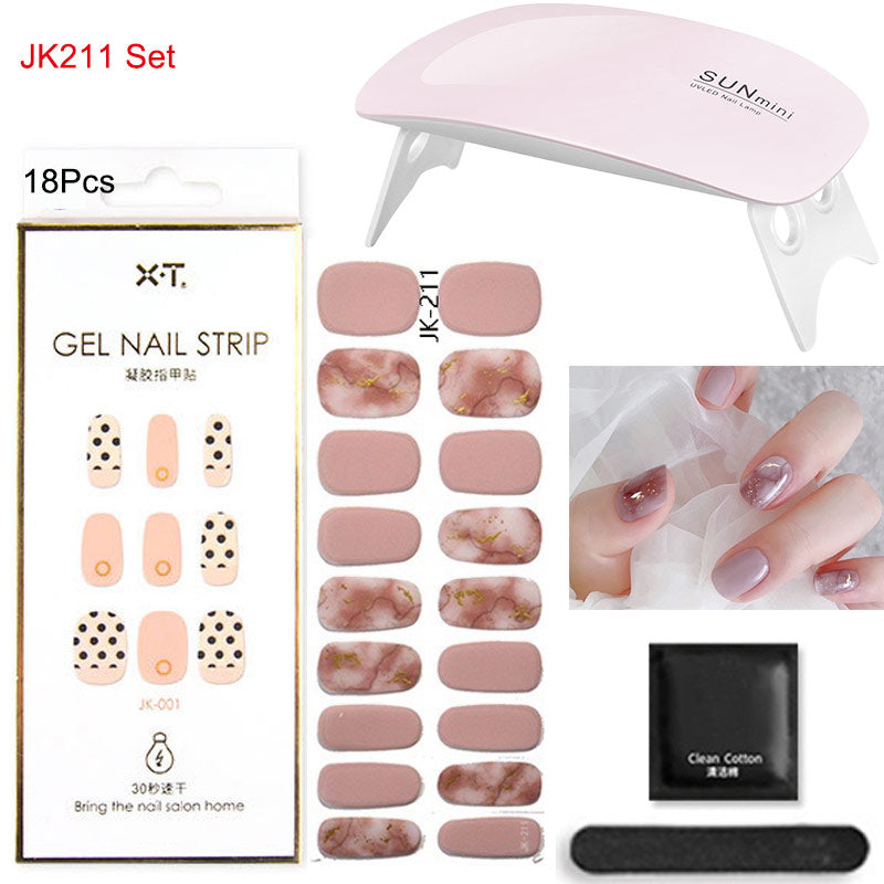 Gel Nail Wraps w/ UV Lamp Set