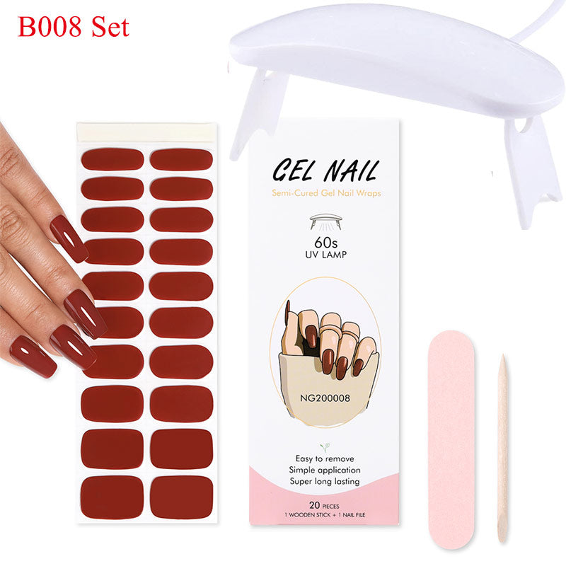 Gel Nail Wraps w/ UV Lamp Set