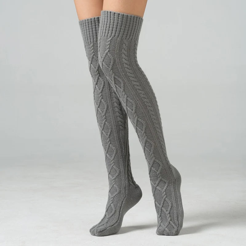 Winter Wool Knee High Socks