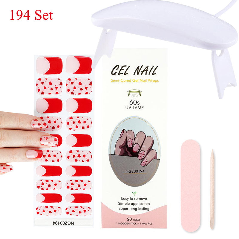 Gel Nail Wraps w/ UV Lamp Set