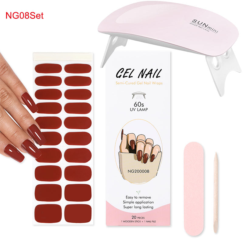 Gel Nail Wraps w/ UV Lamp Set