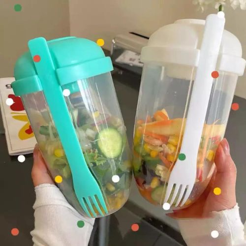 1L On-The-Go Salad Shaker w/ Fork Attachment