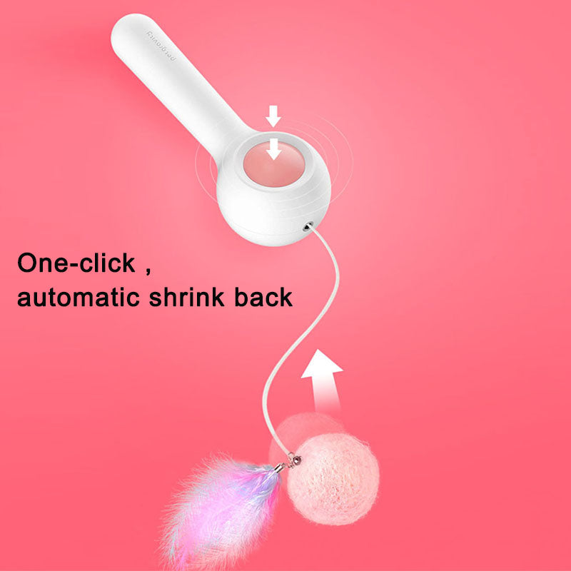 Retractable Stick Feather Toy