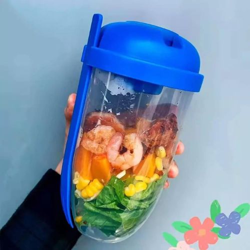 1L On-The-Go Salad Shaker w/ Fork Attachment