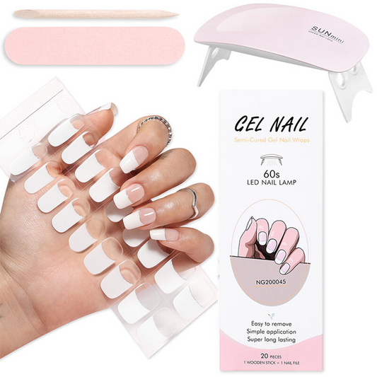 Gel Nail Wraps w/ UV Lamp Set