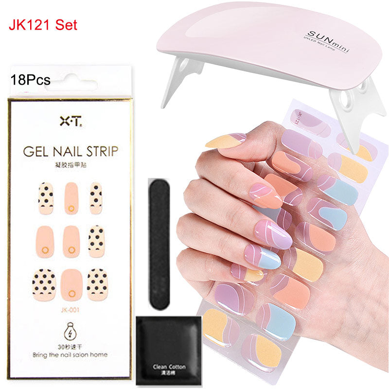 Gel Nail Wraps w/ UV Lamp Set