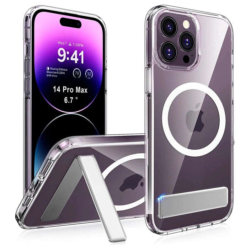 Clear Magnetic iPhone Case w/ Stand