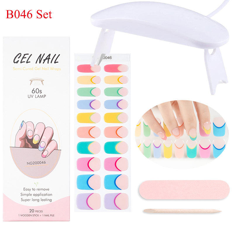 Gel Nail Wraps w/ UV Lamp Set