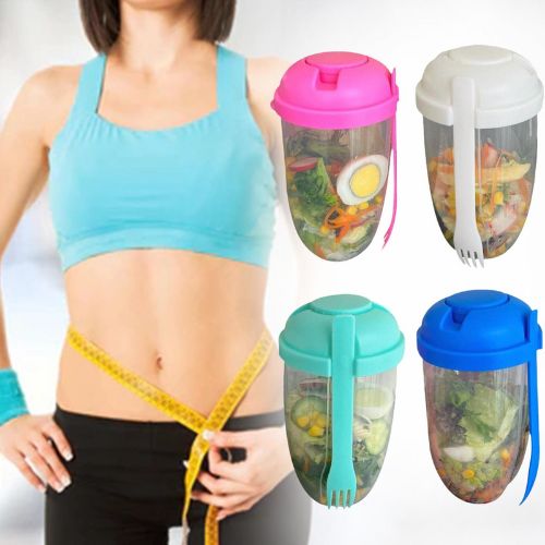 1L On-The-Go Salad Shaker w/ Fork Attachment