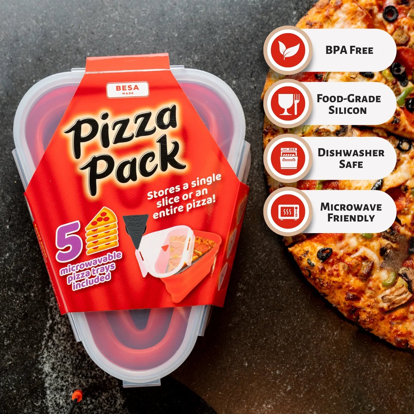 Reusable Silicone Pizza Pack Box