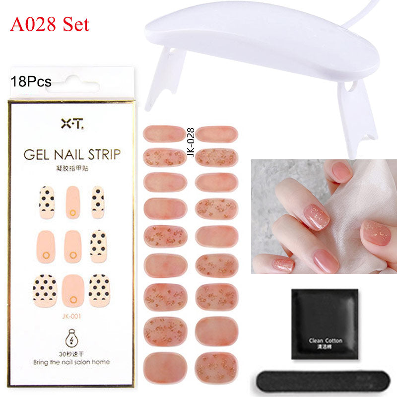 Gel Nail Wraps w/ UV Lamp Set