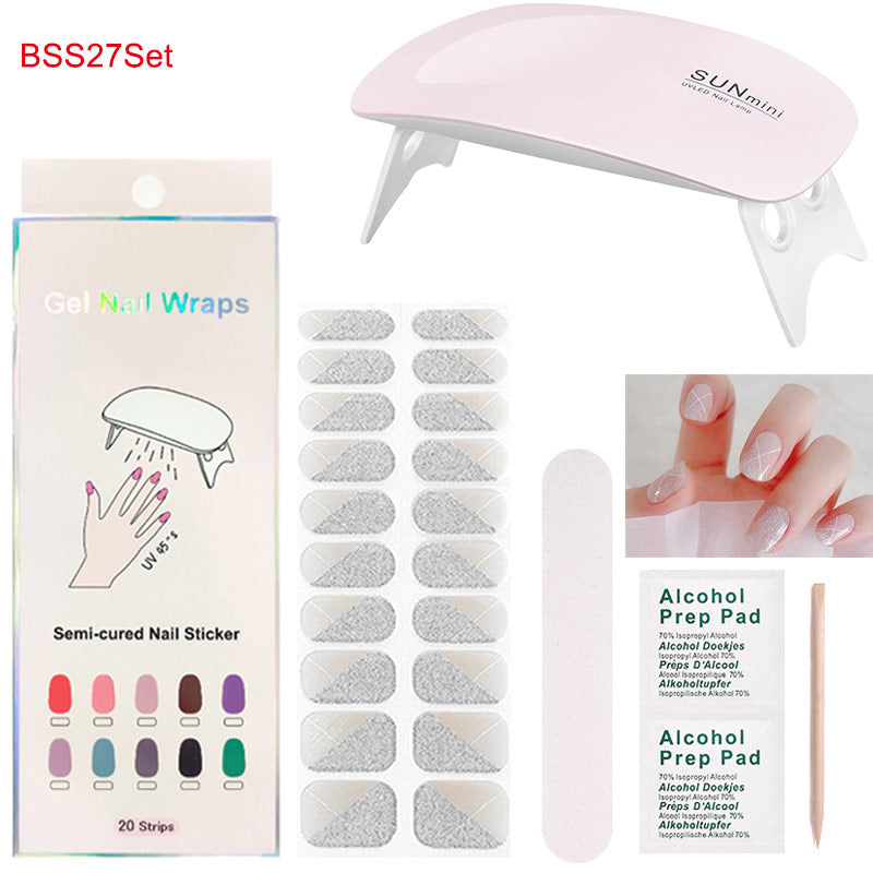 Gel Nail Wraps w/ UV Lamp Set