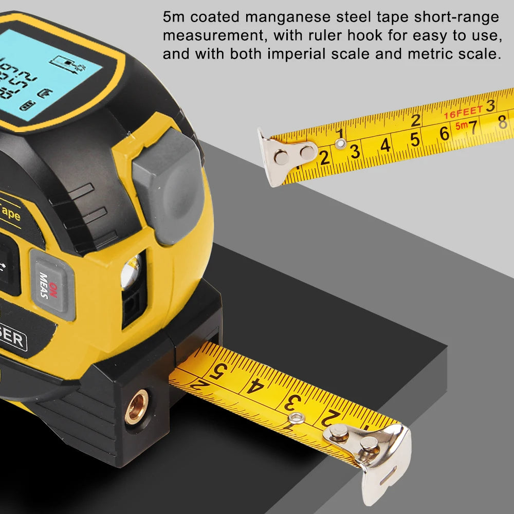 3-in-1 Measuring Tape w/ Laser Attachment