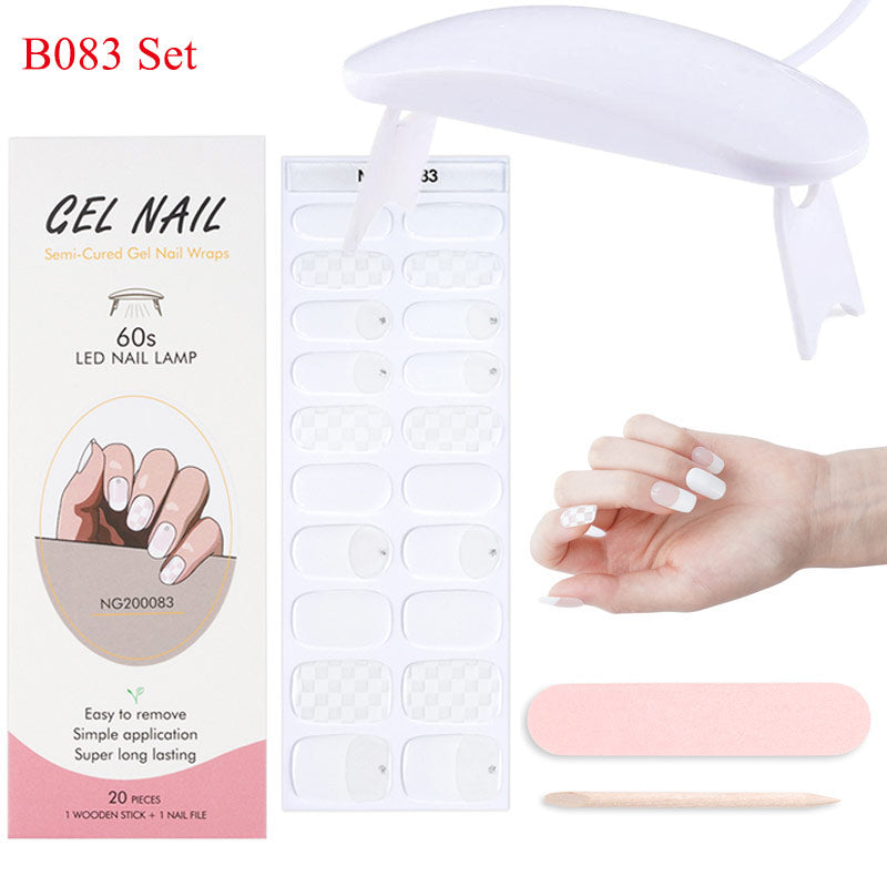 Gel Nail Wraps w/ UV Lamp Set