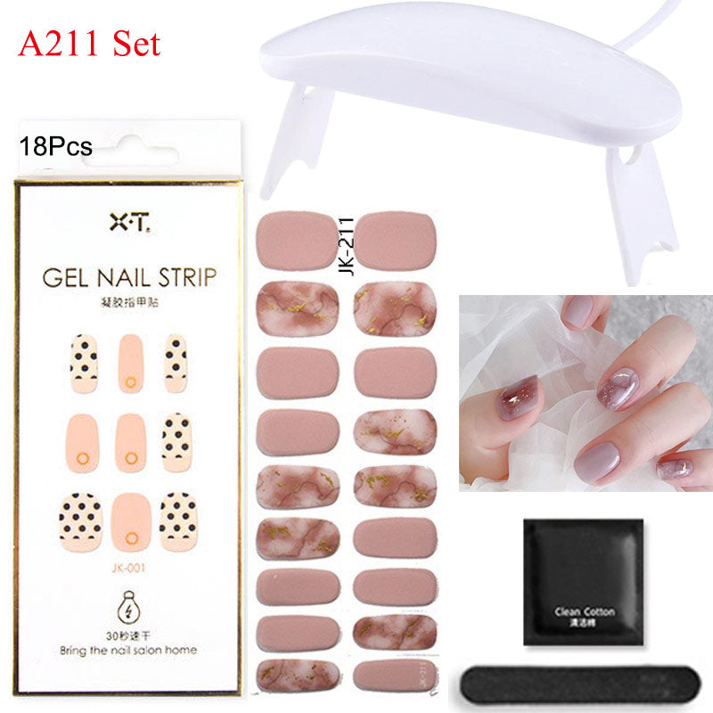 Gel Nail Wraps w/ UV Lamp Set