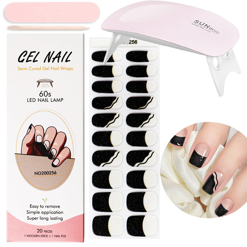 Gel Nail Wraps w/ UV Lamp Set