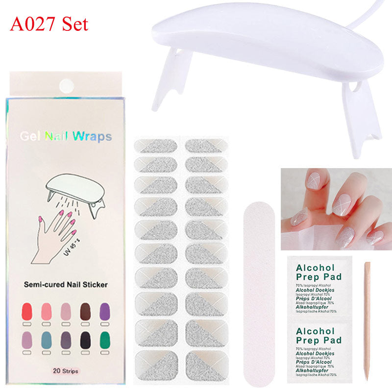 Gel Nail Wraps w/ UV Lamp Set