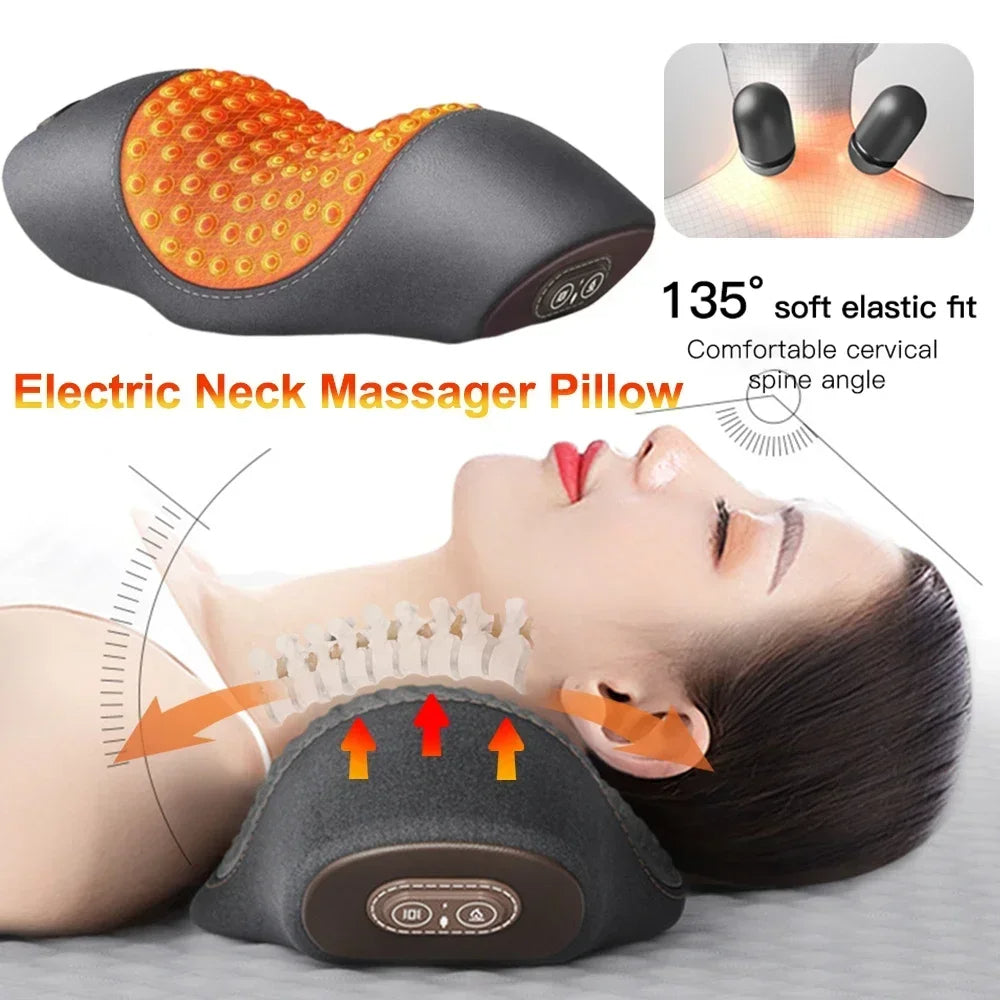 Electric Neck Massage Pillow w/ Heating & Vibration