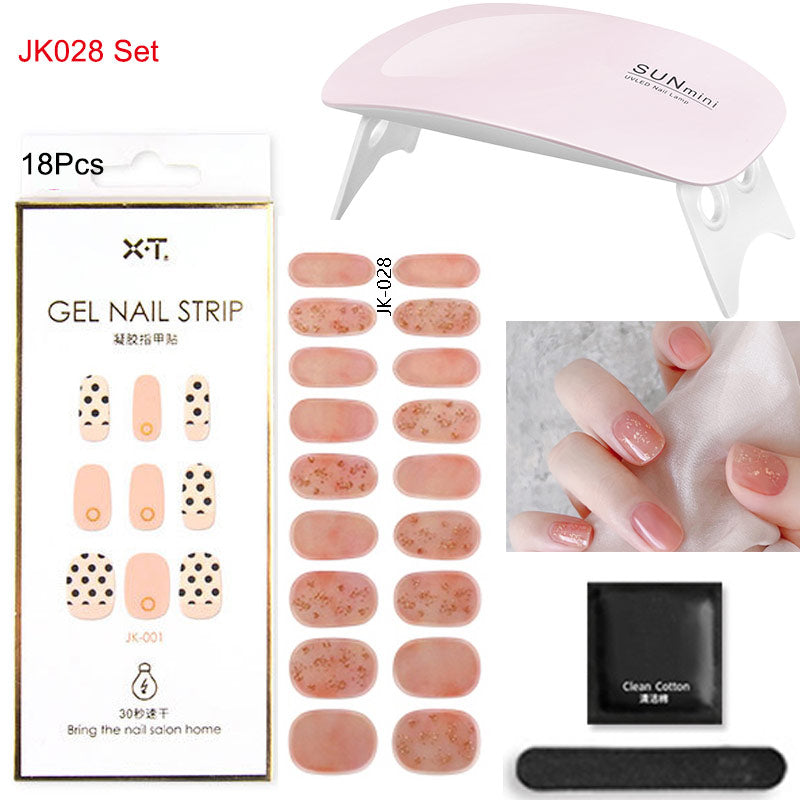 Gel Nail Wraps w/ UV Lamp Set