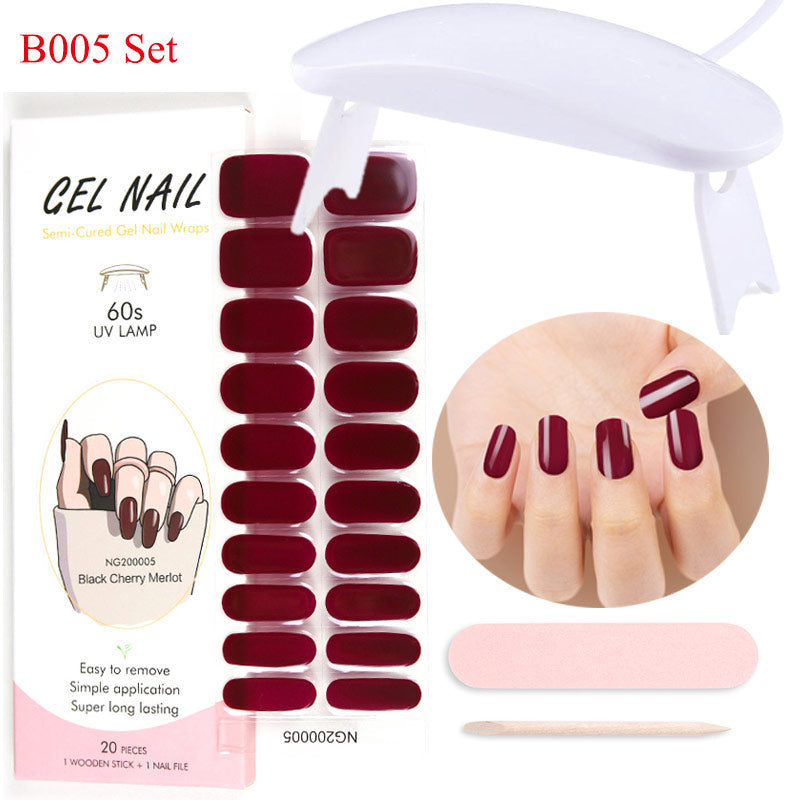 Gel Nail Wraps w/ UV Lamp Set