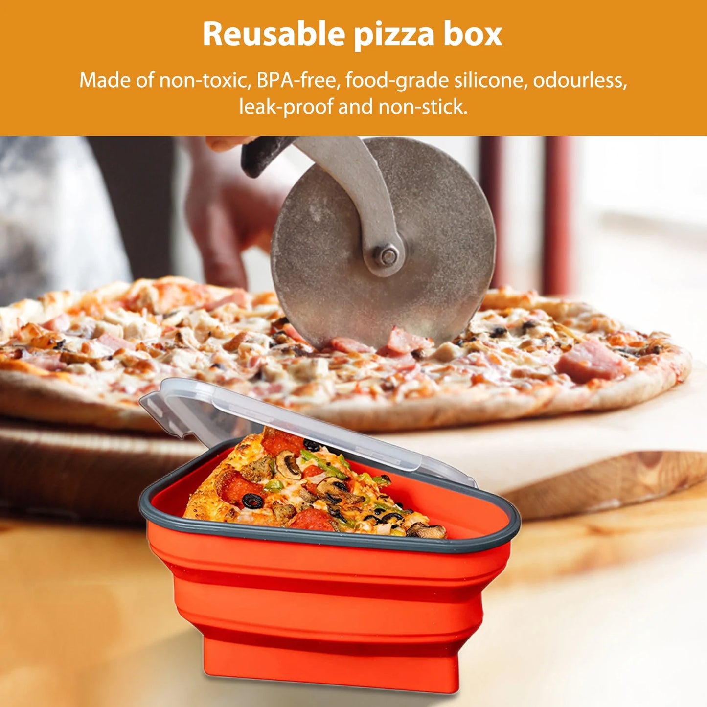 Reusable Silicone Pizza Pack Box