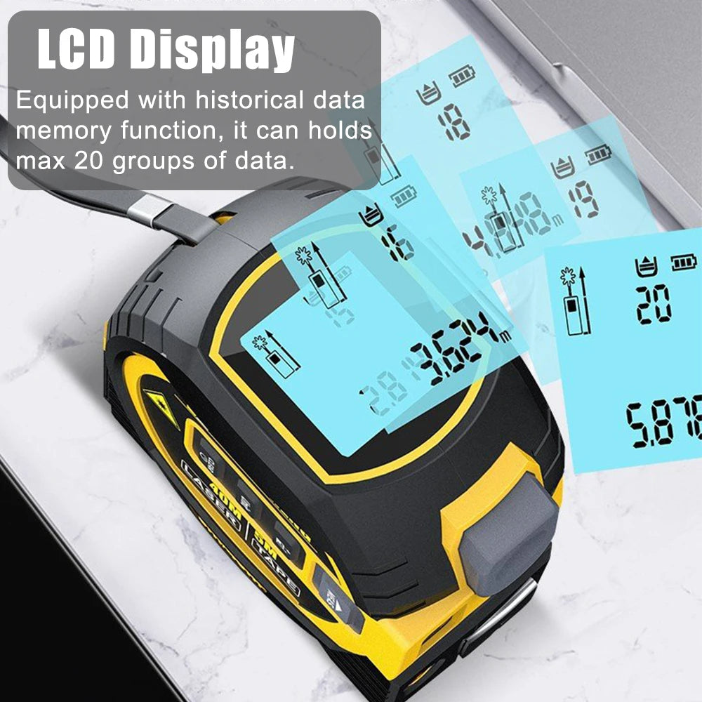 3-in-1 Measuring Tape w/ Laser Attachment